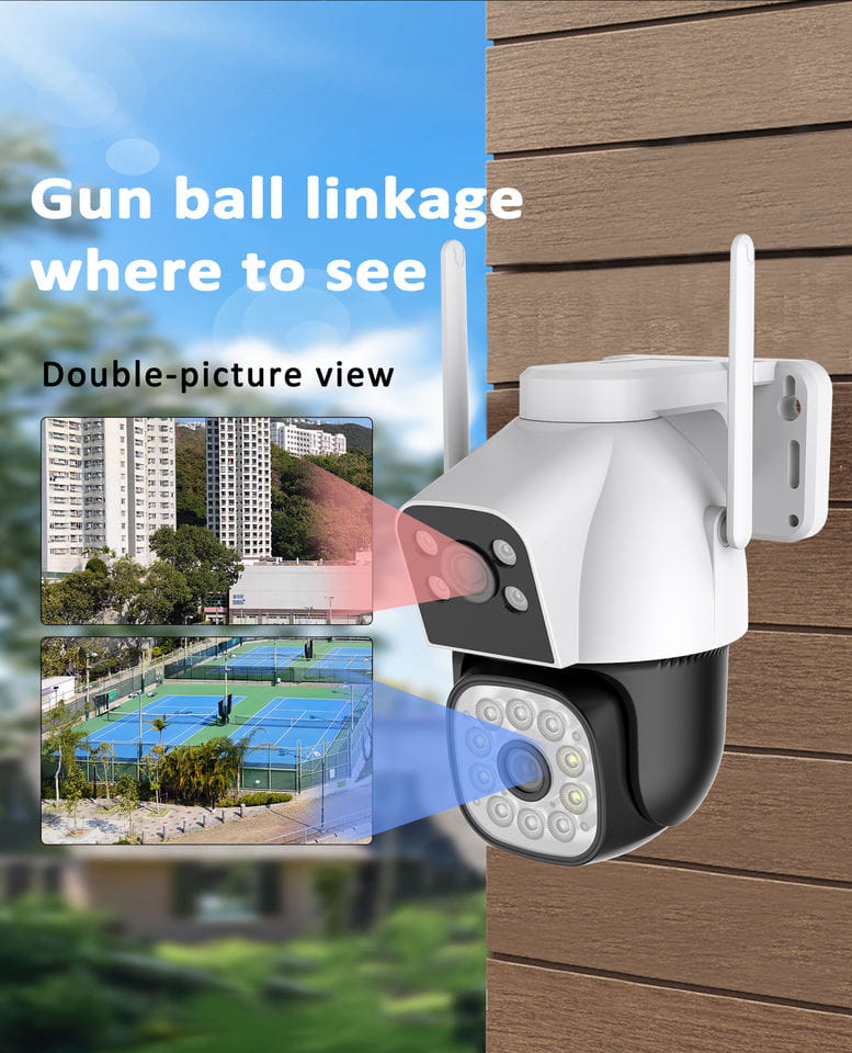 FOSVISION Dual Lens WiFi PT Camera Smart Full Color Night Vision IP66 Waterproof Two-way Audio Human Tracking view 3