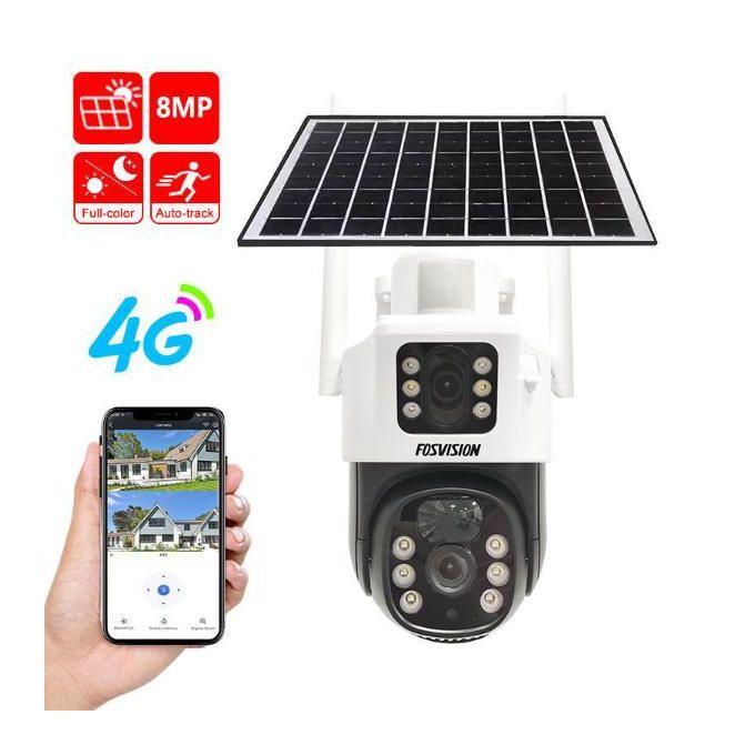 FOSVISION FS-S10K 8MP Dual-Lens 4G Solar Security Camera with Auto Tracking & Full-Color Night Vision | SoftTech Supply