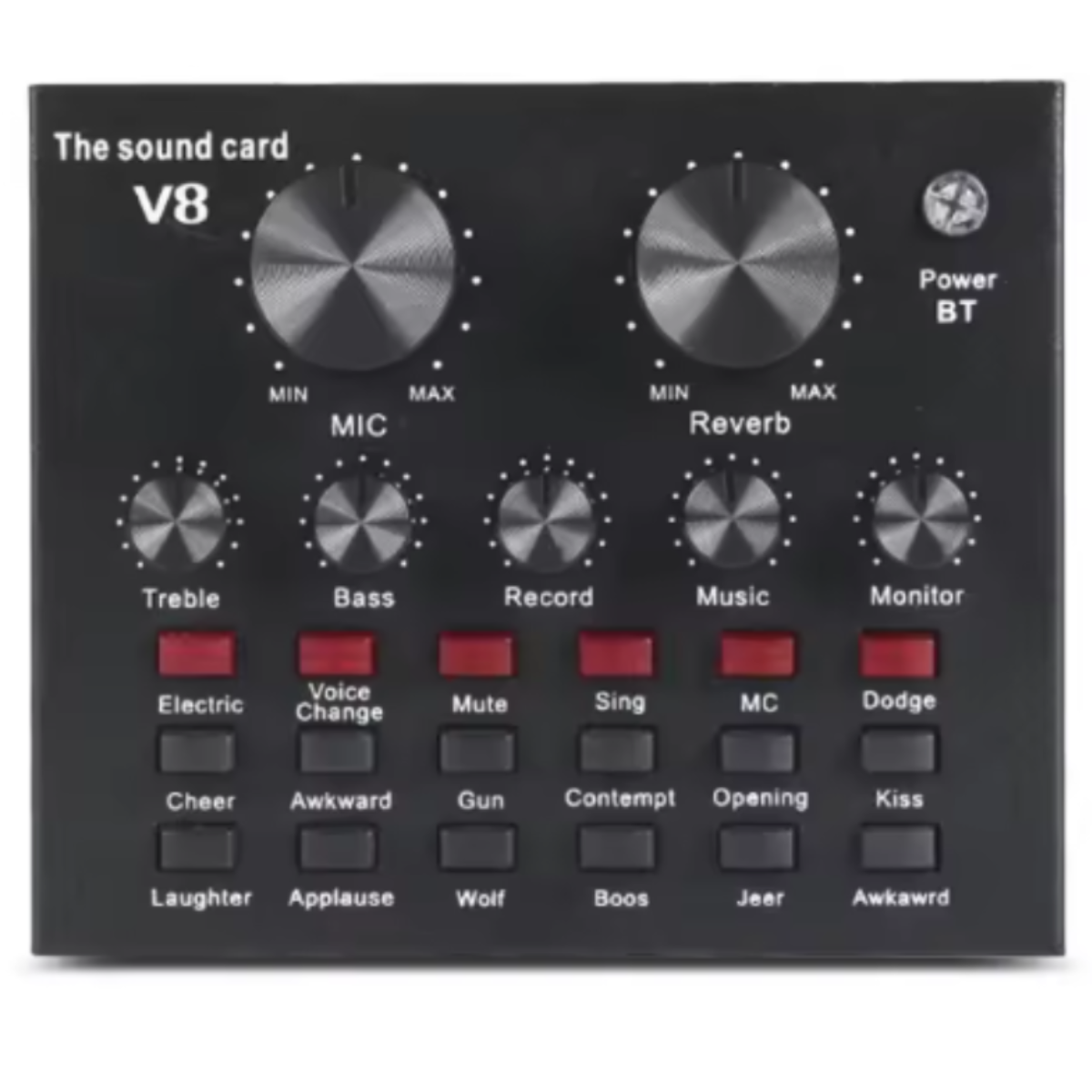 V8 Professional Sound Card Streaming Live Broadcast Podcast Recording Studio Equipment view 2