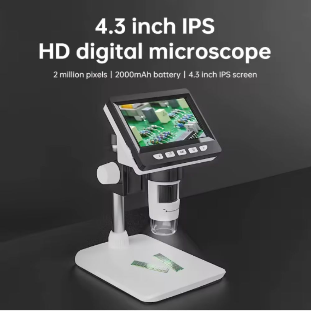 4.3 inch LCD Digital Microscope 1080p, 50-1000× view 4