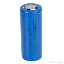 3.7V 6000mAH 26650 Lithium Battery COM65, R33 - STS Arduino