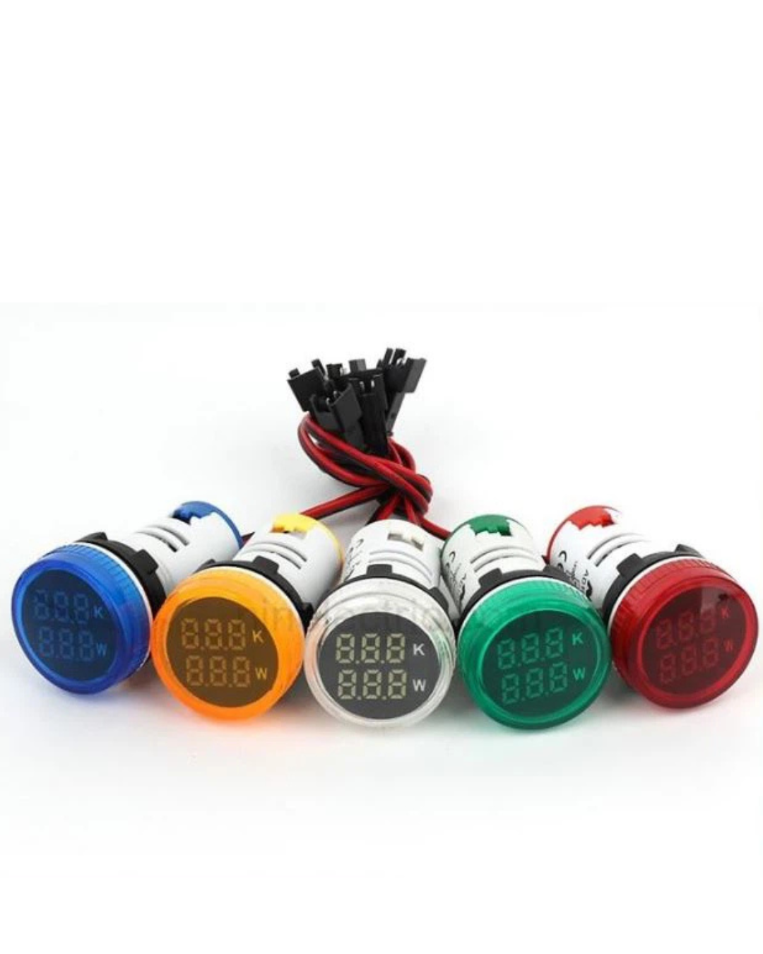 1pc AC30-500V Voltmeter Panel LED Digital Display 22mm RED and GREEN LED-Round view 2
