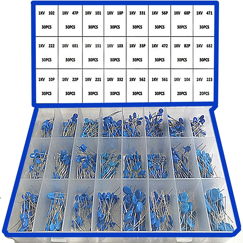 1KV 1000V 10PF-821PF  Assorted Kit  Ceramic Capacitors view 2