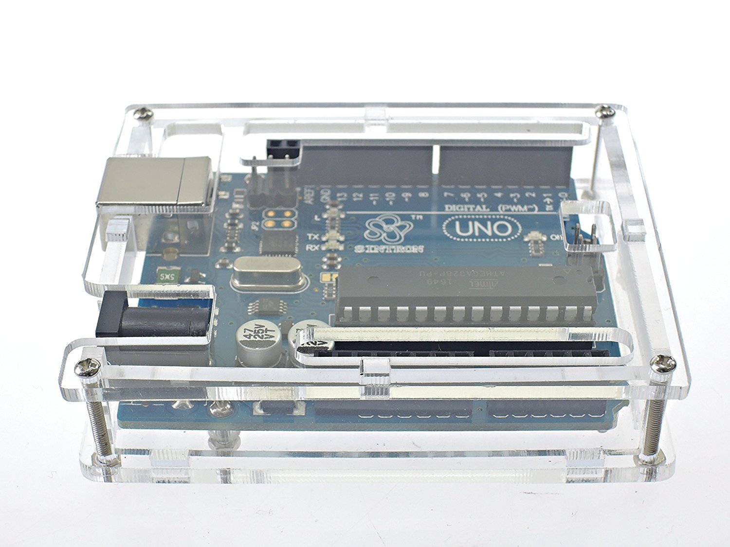 Uno R3 MEGA328P Case Enclosure Transparent Acrylic Box view 2