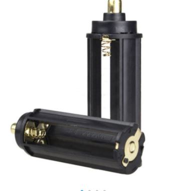 Black Cylindrical 3 AAA Battery Holder view 2