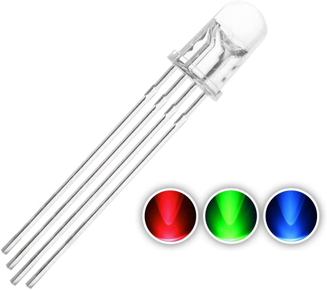 RGB LED 5mm 4 Pin Red, Green and Blue view 2