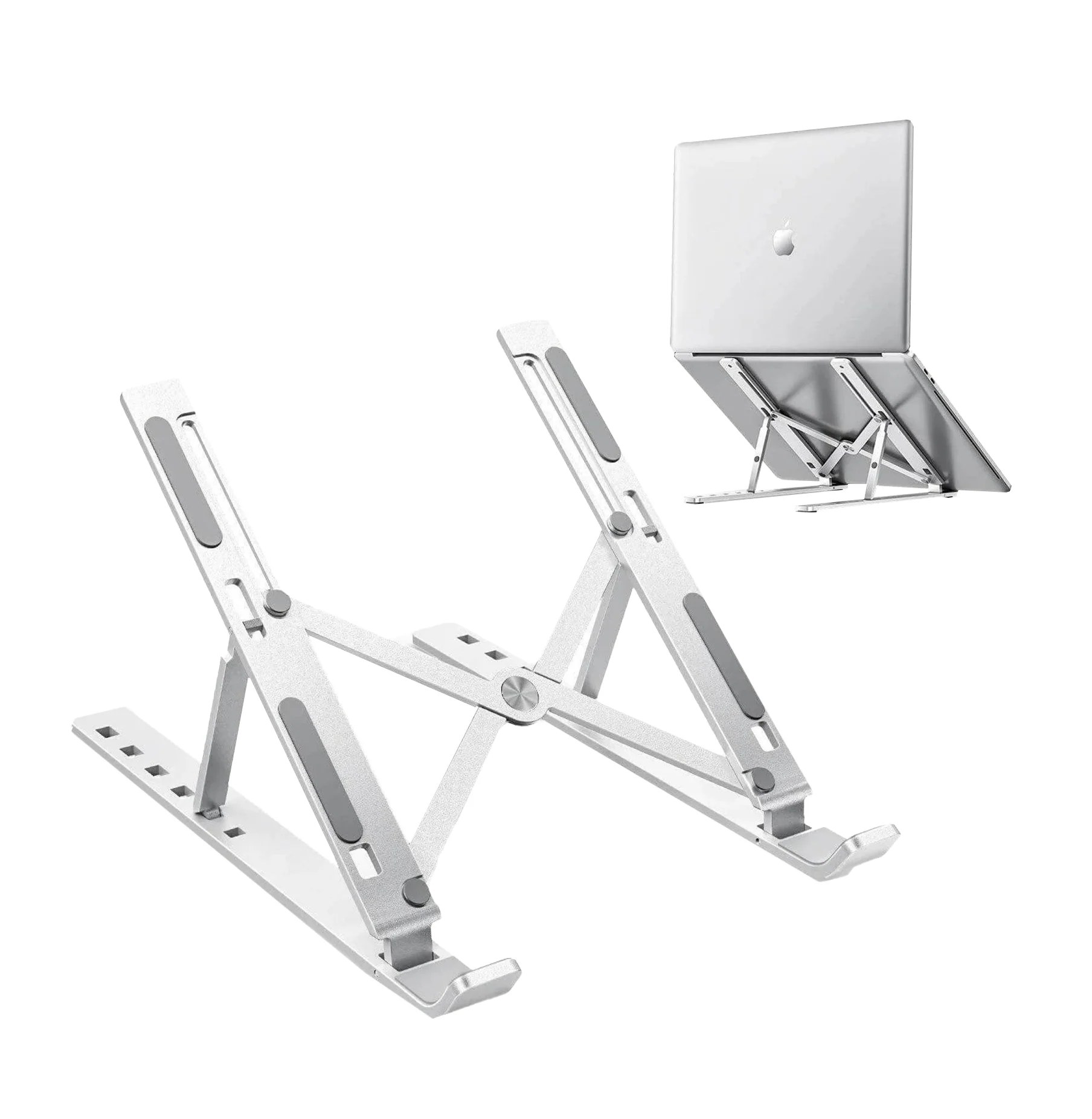 Silver Metal Folding Laptop Stand view 2