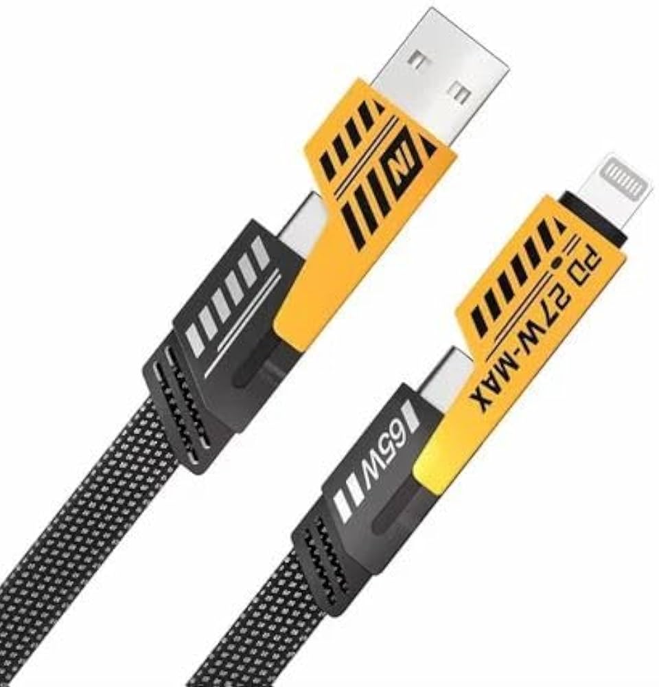Flat Wire 2-IN-1 Fast Charging Cable – 65W / 27W | SoftTech Supply