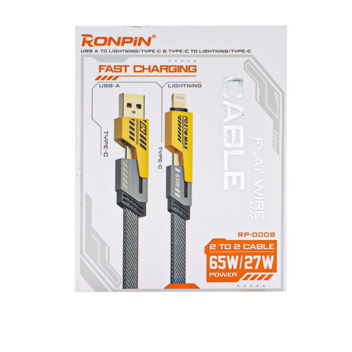 Flat Wire 2-IN-1 Fast Charging Cable – 65W / 27W view 2