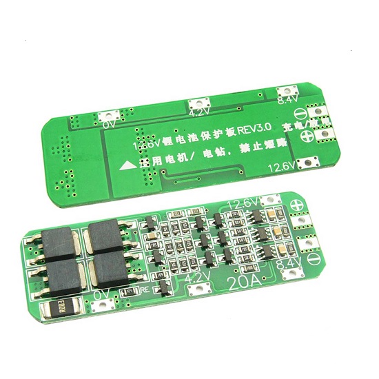 3S 11.1V 12V 12.6V 20A 18650 Lithium Battery Protection Board view 2