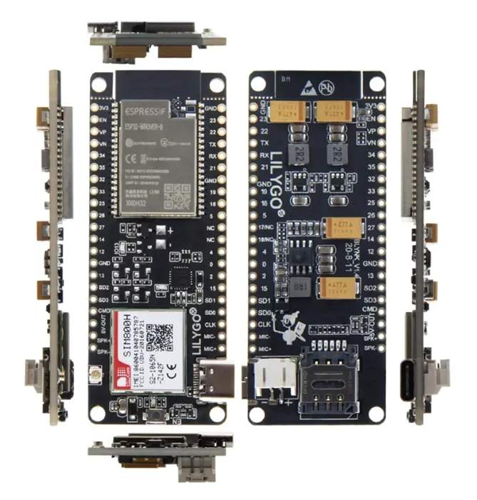 LILYGO TTGO T-Call V1.3 ESP32 Wireless GPRS Antenna SIM Card SIM800H Module view 3