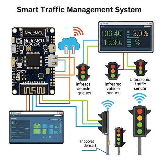 Smart Traffic Management System using nodemcu esp8266