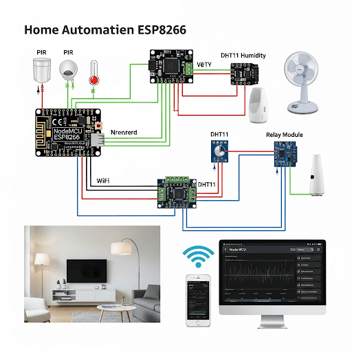 Home Automation System using nodemcu esp8266