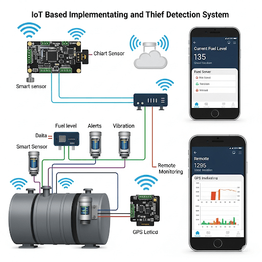 IOT based Implementation of fuel tank monitoring and thief detection system