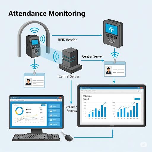 Attendance Monitoring System using RFID - IOT project - STS Project Implementation