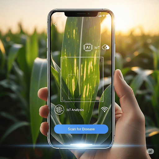 AI-Enabled IoT mobile application for early maize plant disease detection