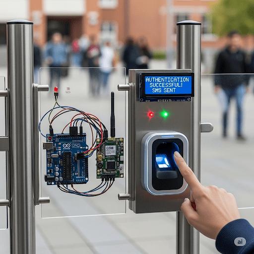 Biometric based Exam Gate Authentication System with SMS Alert using arduino and GSM - STS Project Idea